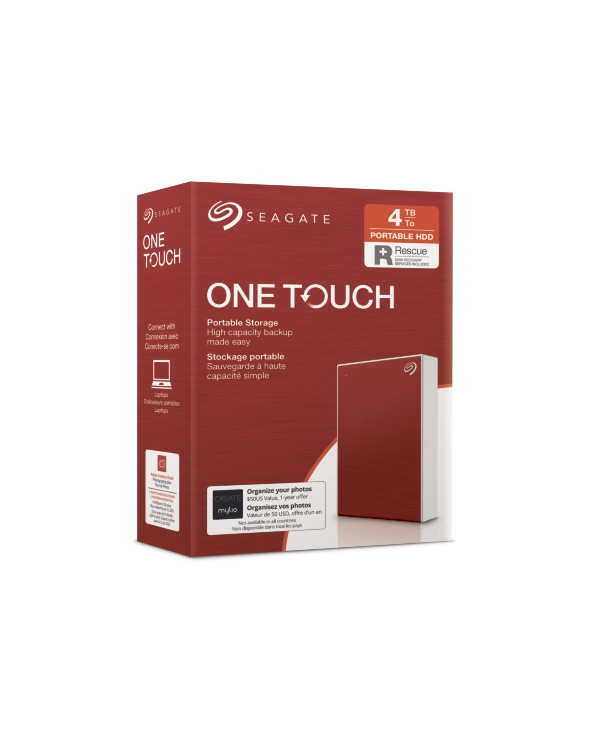 SEAGATE  HDD EXT. OneTouch HDD 4TB, STKC4000403, USB3.0, 2.5'', RED