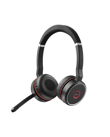 Jabra Evolve 75 MS Duo + Link 370 Ασύρματα On Ear Multimedia Ακουστικά με μικροφωνο και σύνδεση Bluetooth / USB-A (7599-832-109)