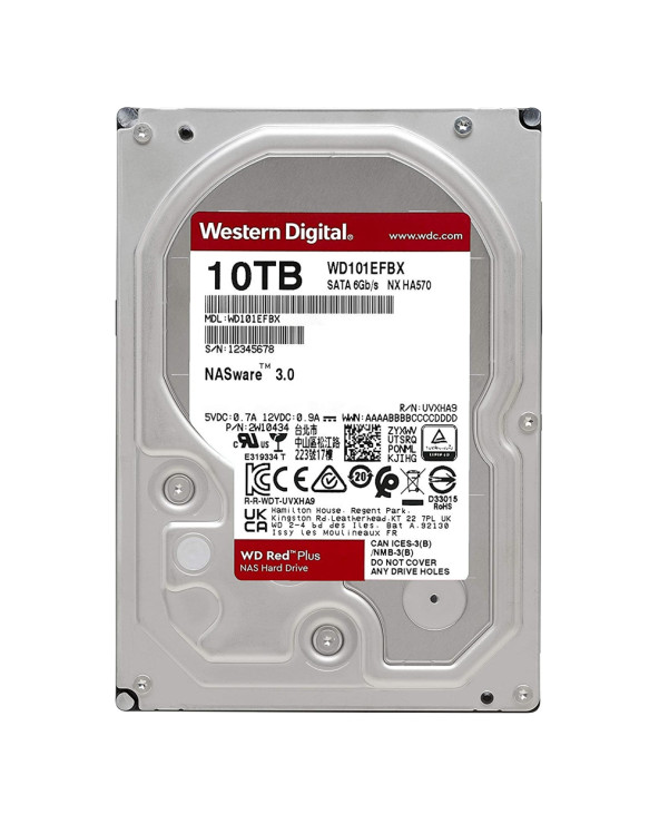 Western Digital Red Plus NAS Hard Drive 10TB 3.5" (CMR) (WD101EFBX)