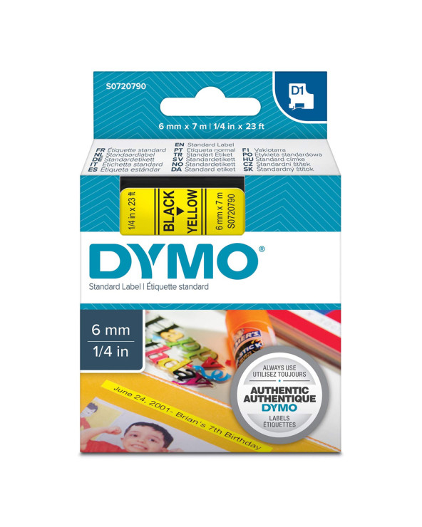 Ταινία Ετικετογράφου DYMO Standard 43618 6 mm x 7 m (Μαύρα Γράμματα σε Κίτρινο Φόντο) (S0720790) (DYMO43618)