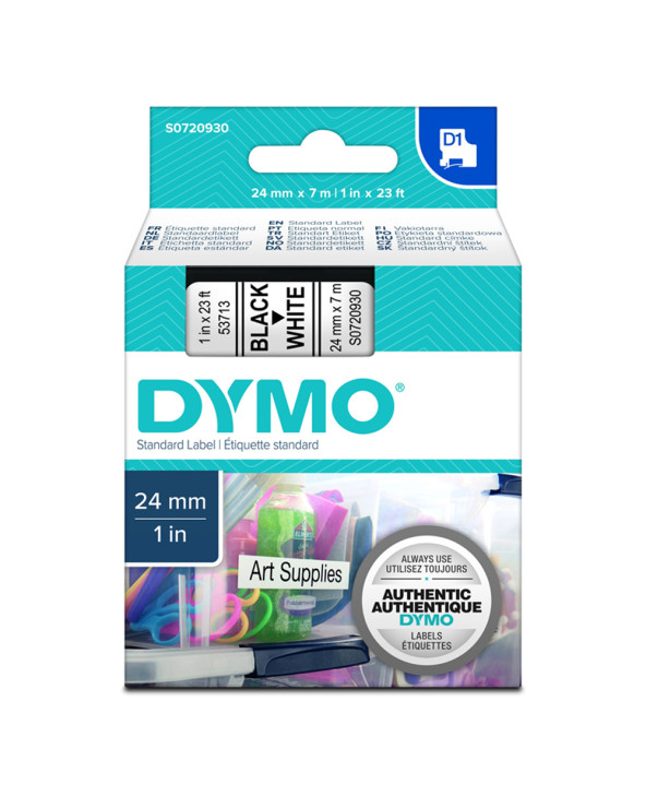 Ταινία Ετικετογράφου DYMO Standard 53710 24 mm x 7 m (Μαύρα Γράμματα σε Διάφανο Φόντο) (S0720920) (DYMO53710)